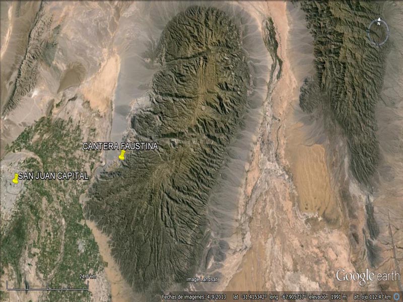 Imagen satelital de la cantera